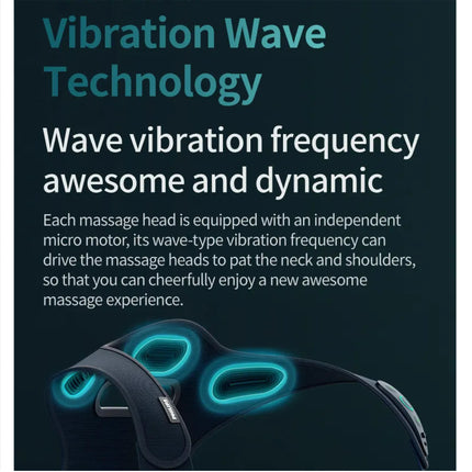 Philips Back Massager PPM4361 Portable Back Brace With VibWave Deep Shoulder Massage - Blue - ORRO HOME