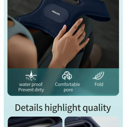 Philips Back Massager PPM4361 Portable Back Brace With VibWave Deep Shoulder Massage - Blue - ORRO HOME