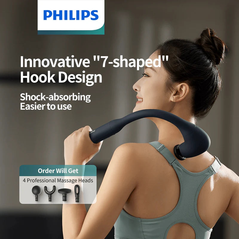 Philips PPM7331 Arc-Shaped Handheld Body Massager 5-Speed Deep Tissue Massage Gun ORRO HOME Philips PPM7331 Arc-Shaped Handheld Body Massager 5-Speed Deep Tissue Massage Gun ORRO HOME
