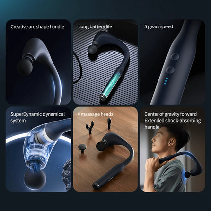 Philips PPM7331 Arc-Shaped Handheld Body Massager with 5-Speed Vibration Frequency Adjustment