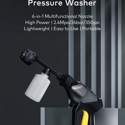 HOTO 20V Cordless High Pressure Washer 6-in-1 Multifunctional Nozzle - Black - ORRO HOME