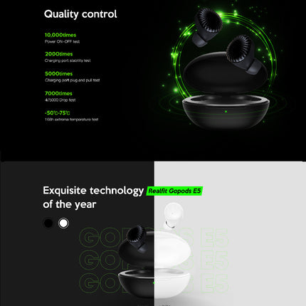 Realfit GoPods E5 TWS Wireless Earphone - Black - ORRO HOME