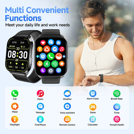 QCY GS Smart Sports Watch - Black - ORRO HOME