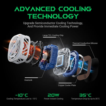 Black Shark MagCooler 3Pro BR33 Powerful Cooling - White - ORRO HOME