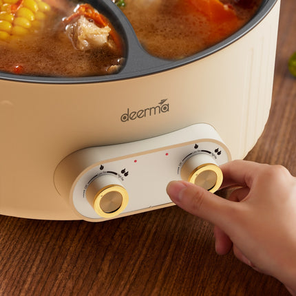 Deerma DG50W Multifunctional Electric Pot Cooking, Double Design - White - ORRO HOME