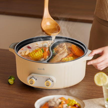 Deerma DG50W Multifunctional Electric Pot Cooking, Double Design - White - ORRO HOME