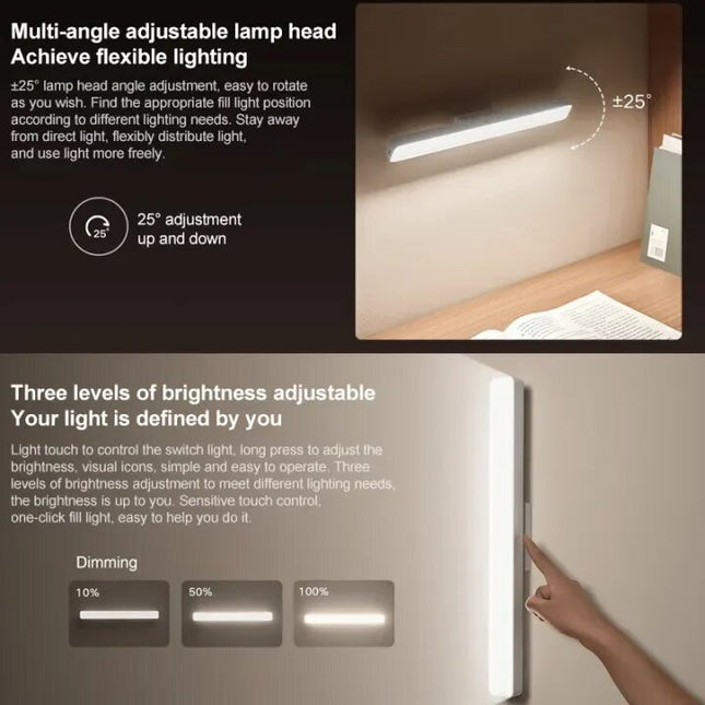 Xiaomi Magnetic Reading Light Bar,Versatile Wireless Light, Extended Lamp Head - White - ORRO HOME