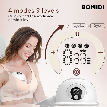 BOMIDI S32 Electric Wearable Breast Pump, Hands Free and Leak Proof Design With LCD Display - ORRO HOME