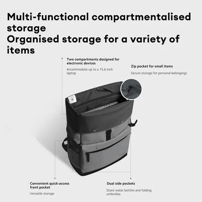Xiaomi Roll Top Casual Backpack,Stylish Roll Top Design, Can Accommodate a 15.6-inch Laptop - Gray - ORRO HOME