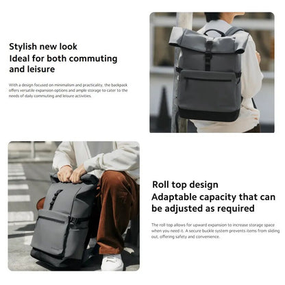 Xiaomi Roll Top Casual Backpack,Stylish Roll Top Design, Can Accommodate a 15.6-inch Laptop - Gray - ORRO HOME