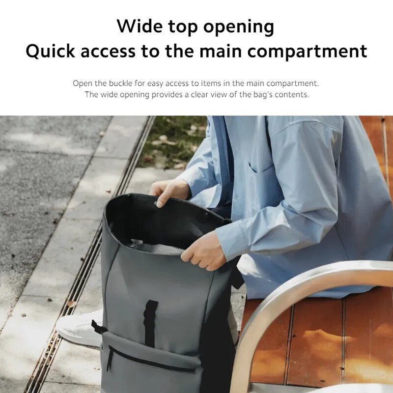 Xiaomi Roll Top Casual Backpack,Stylish Roll Top Design, Can Accommodate a 15.6-inch Laptop - Gray - ORRO HOME