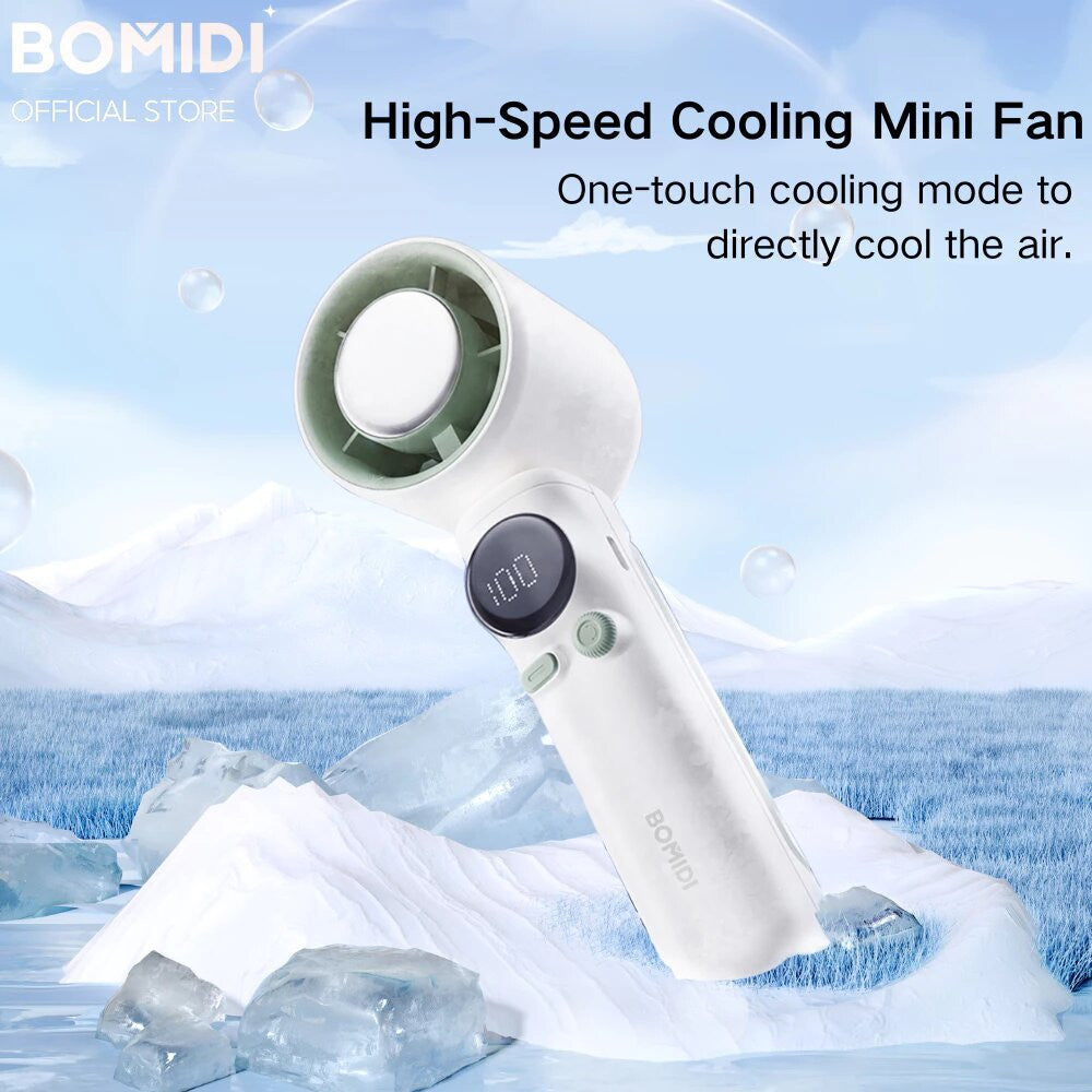 BOMIDI Refrigeration Handheld Fan MF01, Touch Control, 100-Level Wind Speed Adjustment - ORRO HOME