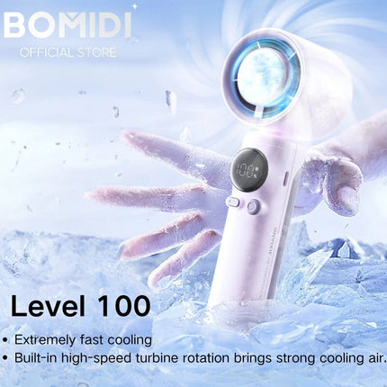 BOMIDI Refrigeration Handheld Fan MF01, Touch Control, 100-Level Wind Speed Adjustment - ORRO HOME