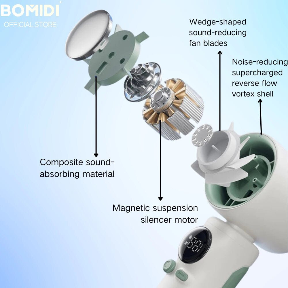 BOMIDI Refrigeration Handheld Fan MF01, Touch Control, 100-Level Wind Speed Adjustment - ORRO HOME