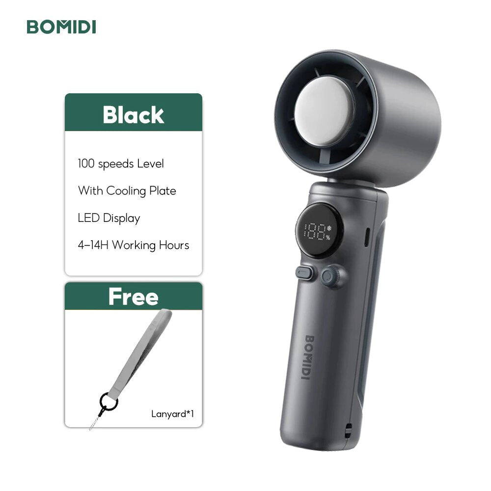 BOMIDI Refrigeration Handheld Fan MF01, Touch Control, 100-Level Wind Speed Adjustment - ORRO HOME