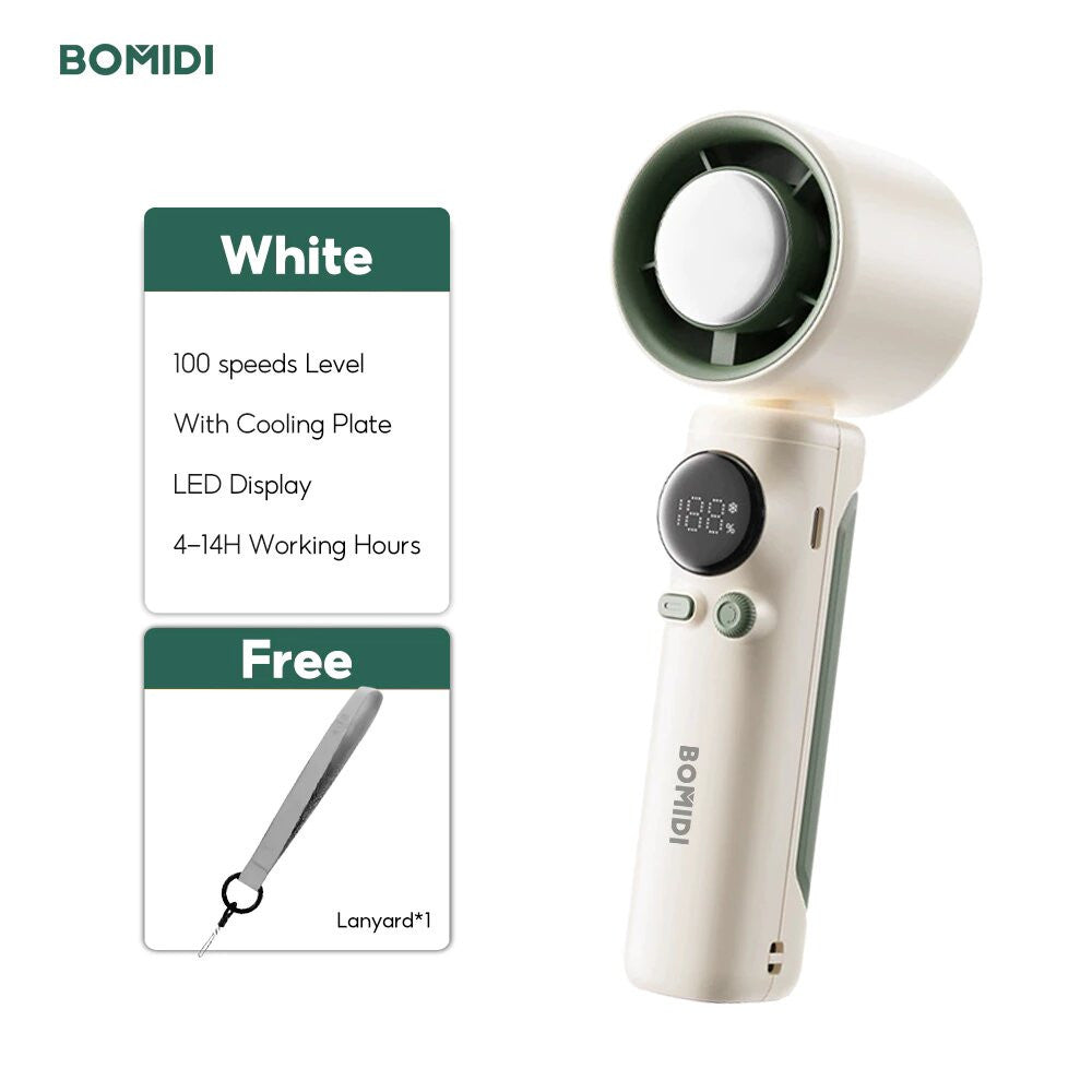 BOMIDI Refrigeration Handheld Fan MF01, Touch Control, 100-Level Wind Speed Adjustment - ORRO HOME