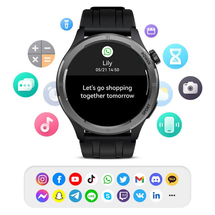 Haylou Solar Neo HF008 Smart Watch, 1.53" HD Display, Smart Message Notifications - Black - ORRO HOME
