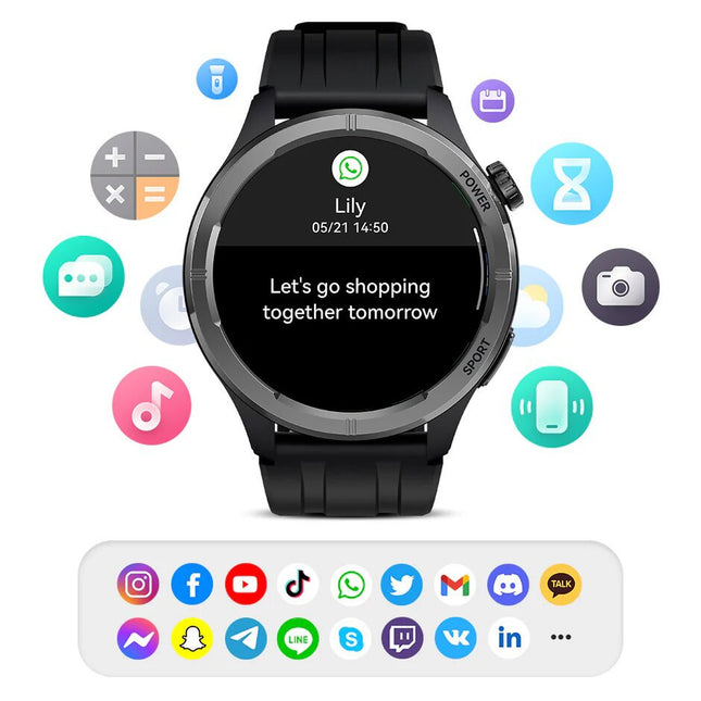 Haylou Solar Neo HF008 Smart Watch, 1.53" HD Display, Smart Message Notifications - Black - ORRO HOME
