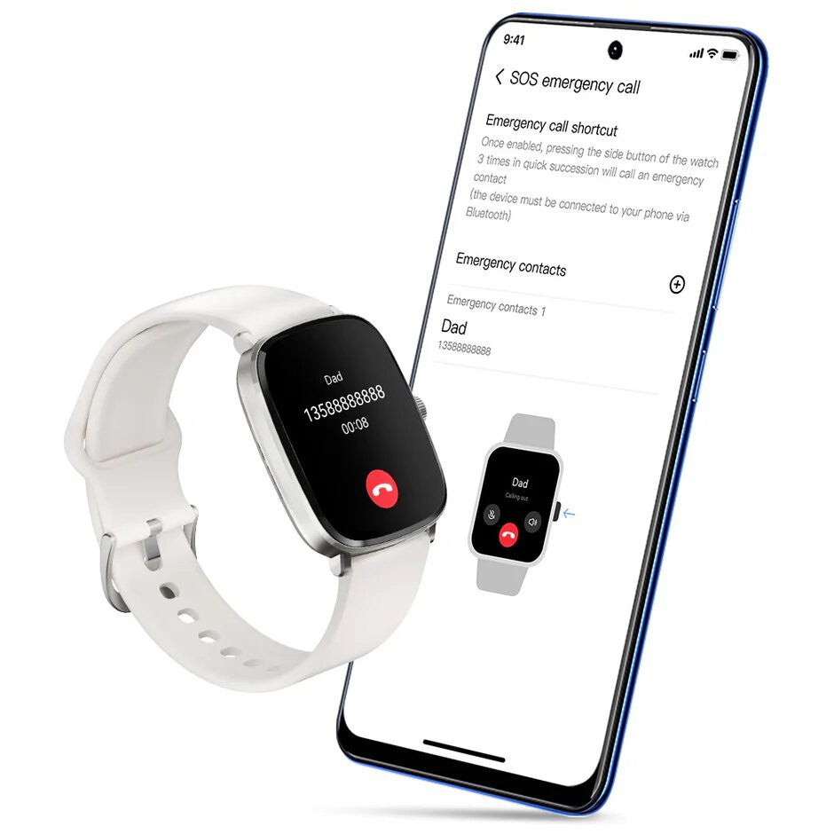 Haylou RS5 Smartwatch, 2.01" AMOLED Display with Silicone & Braided Straps - Silver - ORRO HOME