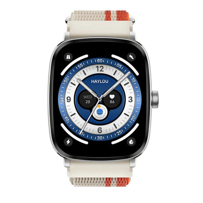 Haylou RS5 Smartwatch, 2.01" AMOLED Display with Silicone & Braided Straps - Silver - ORRO HOME