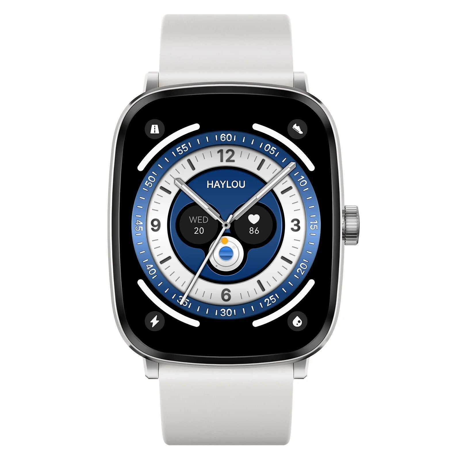 Haylou RS5 Smartwatch, 2.01" AMOLED Display with Silicone & Braided Straps - Silver - ORRO HOME