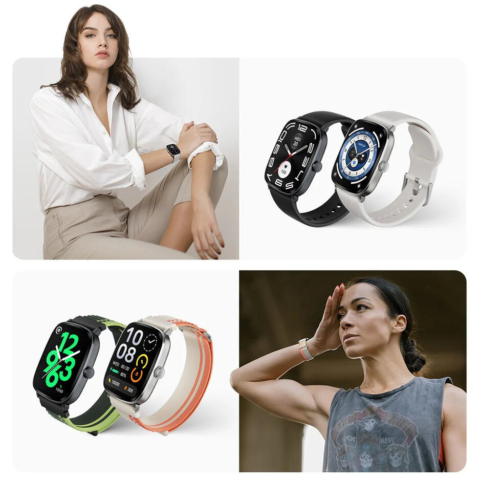 Haylou RS5 Smartwatch, 2.01" AMOLED Display with Silicone & Braided Straps - Silver - ORRO HOME