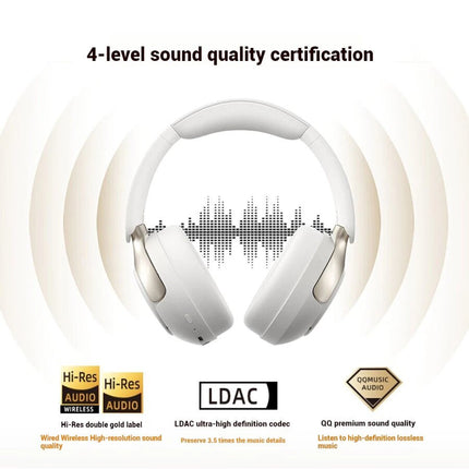 QCY H3 Pro ANC Wireless Over Ear Headphone,50dB Noise Cancelling - White - ORRO HOME