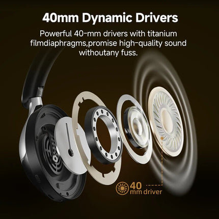 QCY H3 Pro ANC Wireless Headphone Over Ear,50dB Noise Cancelling - Black - ORRO HOME