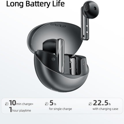 QCY T32 AilyBuds Clear Wireless Earbuds, 5.3 Bluetooth Connection - Black - ORRO HOME