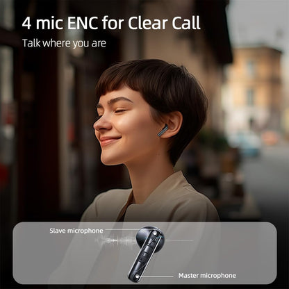 QCY T32 AilyBuds Clear Wireless Earbuds, 5.3 Bluetooth Connection - Black - ORRO HOME