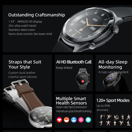 QCY Active GT Bluetooth Calling Smart Watch, Sleek and Stylish Design - Black - ORRO HOME