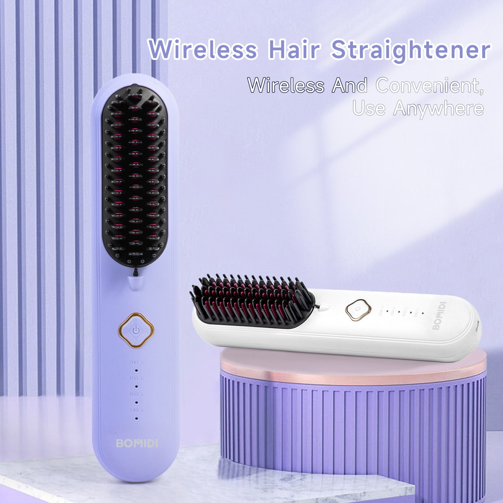 BOMIDI HB2 Wireless Hair Straightener Comb for Various Hair Style USB Rechargeable - ORRO HOME