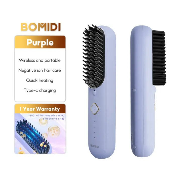 BOMIDI HB2 Wireless Hair Straightener Comb for Various Hair Style USB Rechargeable - ORRO HOME