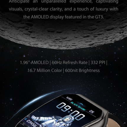 Black Shark Smart GT3 Smartwatch With 1.96 AMOLED Display - ORRO HOME