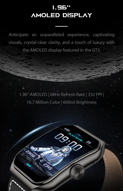 Black Shark Smart GT3 Smartwatch With 1.96 AMOLED Display - ORRO HOME
