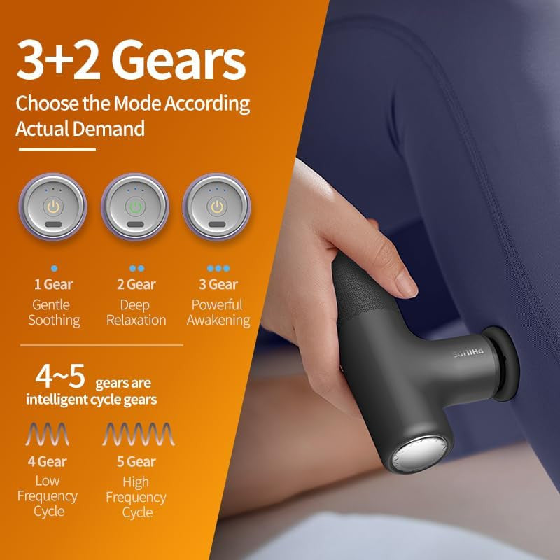 Philips Mini Massage gun PPM7311 With Innovative Lightweight Build - Black - ORRO HOME