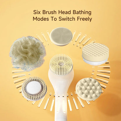 BOMIDI EB01 Electric Shower Brush, 6-in-1 functionality, IPX7 Waterproof design, Rechargeable - Green - ORRO HOME