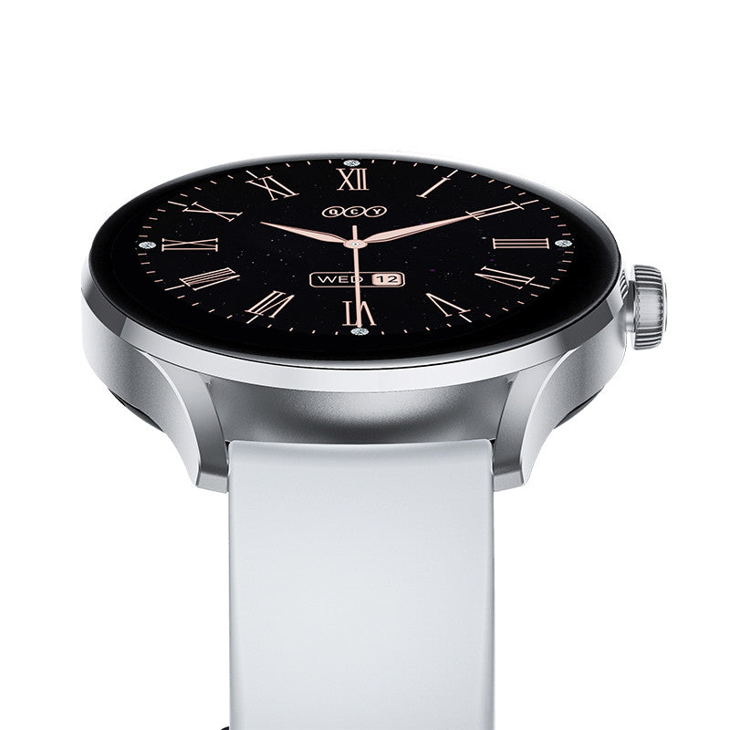 QCY Watch Elite Smartwatch 1.19" AMOLED Screen Display, Stylistic Design - Grey - ORRO HOME