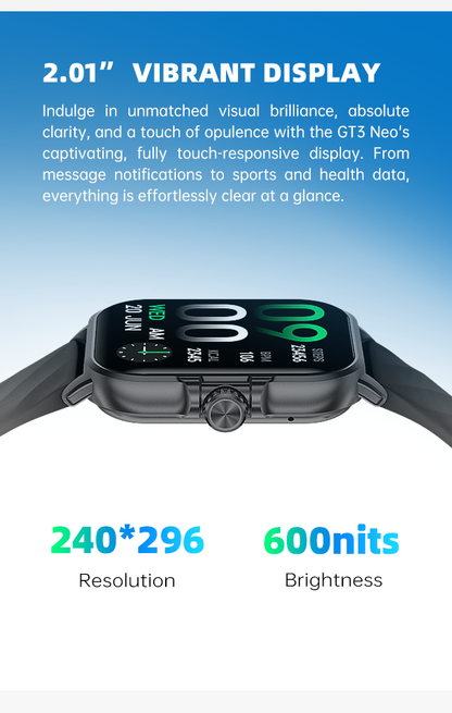 Black Shark Watch GT3 Neo With 2.02-inch TFT Display, Up to 7 Days Long Battery Life - Black - ORRO HOME