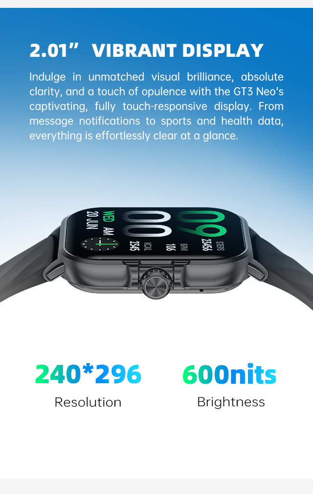 Black Shark Watch GT3 Neo With 2.02-inch TFT Display, Up to 7 Days Long Battery Life - Black - ORRO HOME