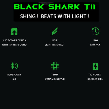 Black Shark Earphone T11 With Low Latency Mode, Metallic Design - ORRO HOME