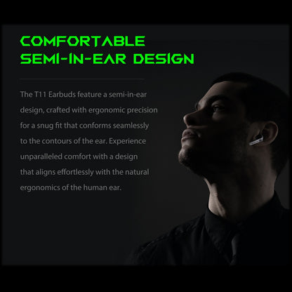 Black Shark Earphone T11 With Low Latency Mode, Metallic Design - ORRO HOME