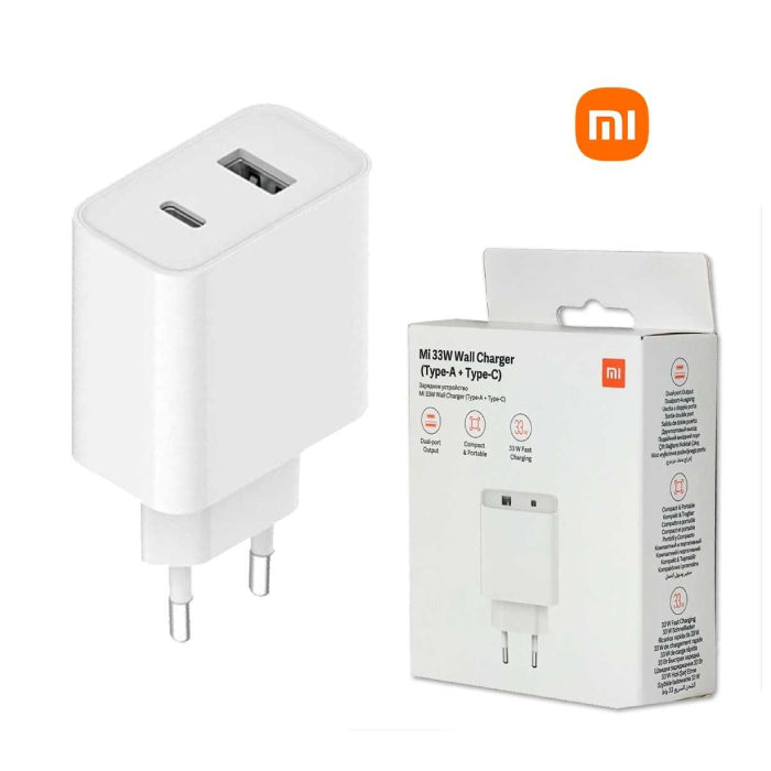 Mi 33W Wall Charger (Type-A+Type-C) 33W High Power Output PD Fast Charging - ORRO HOME