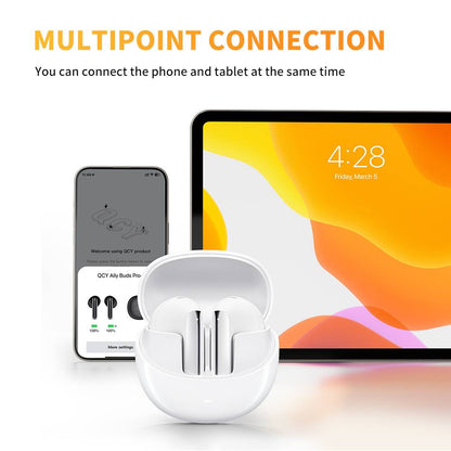 QCY AilyBuds Pro Earphone Adaptive ANC,Multiple ANC Modes - White - ORRO HOME