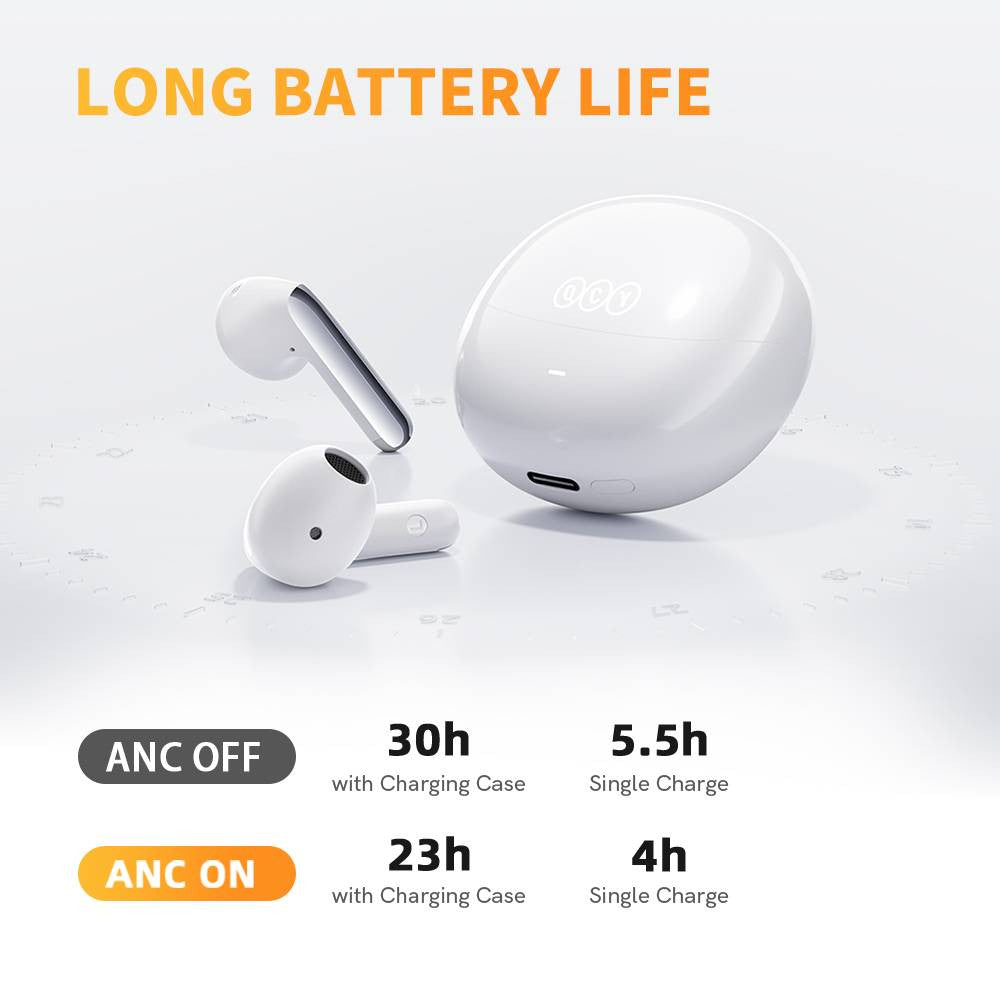 QCY AilyBuds Pro Earphone Adaptive ANC,Multiple ANC Modes - White - ORRO HOME