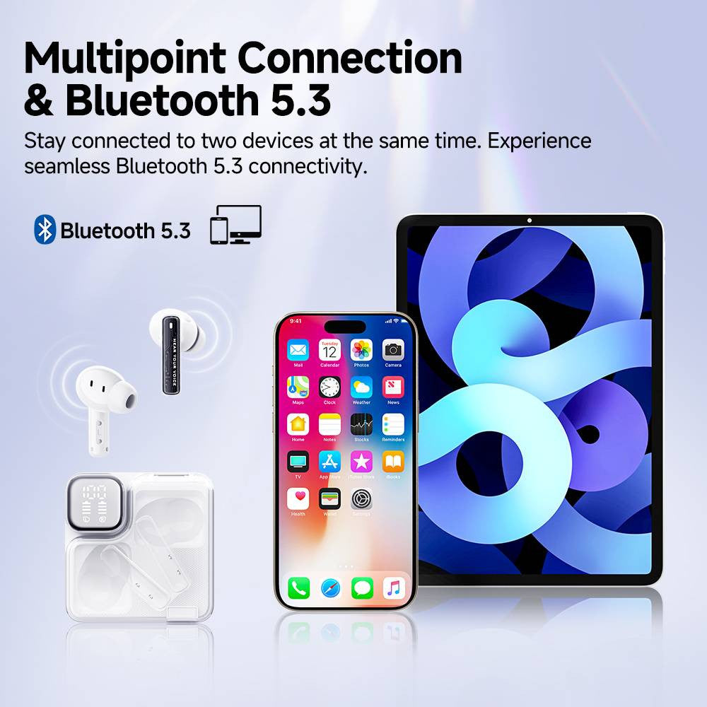 QCY MeloBuds Neo Wireless Earphone,Transparent & LED Power Display - ORRO HOME