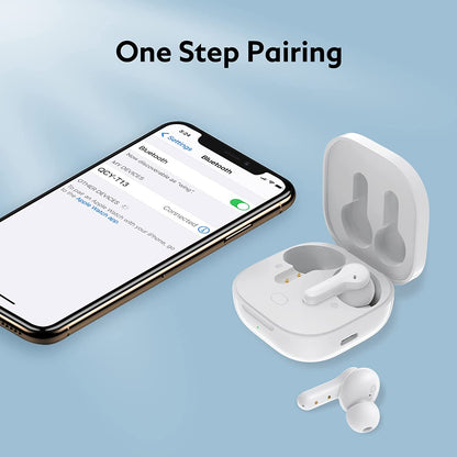 QCY T13 ANC Earbuds Featuring Active Noise Cancellation Adjustable ANC - White - ORRO HOME