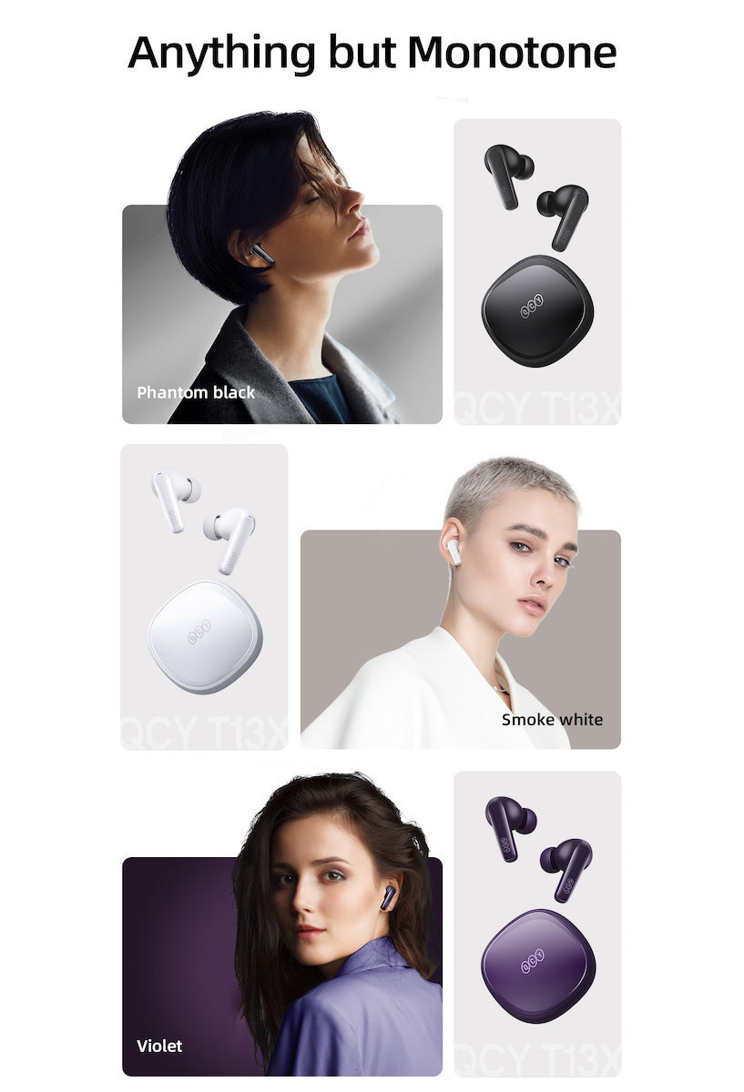 QCY T13X TWS Wireless Earbuds - White - ORRO HOME