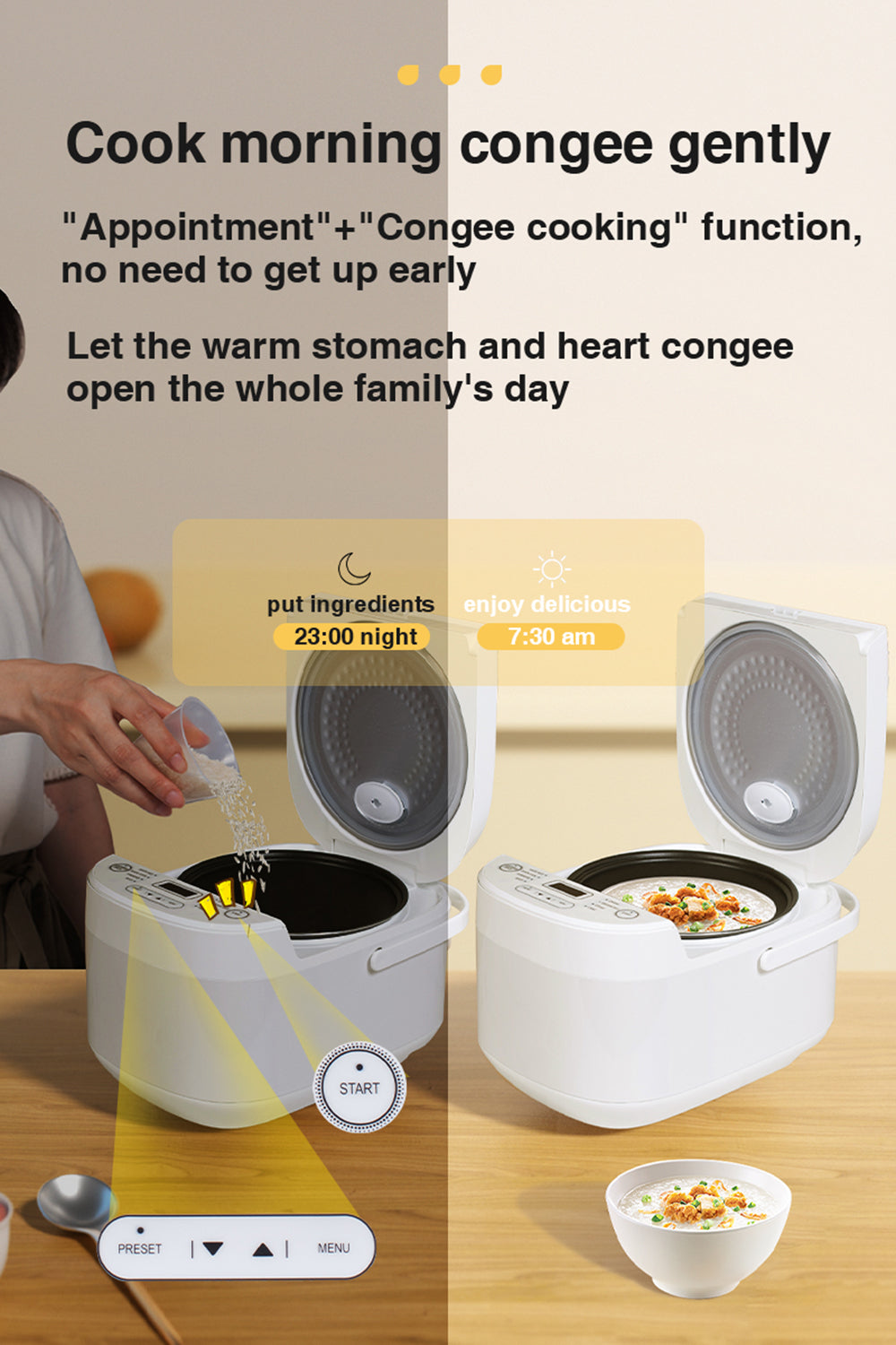 ZOLELE Smart Rice Cooker 5L ZB600 - White - ORRO HOME
