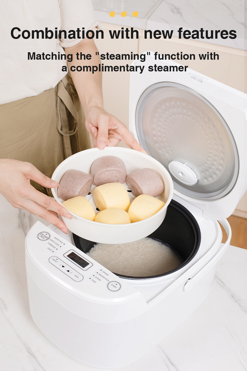 ZOLELE Smart Rice Cooker 5L ZB600 - White - ORRO HOME